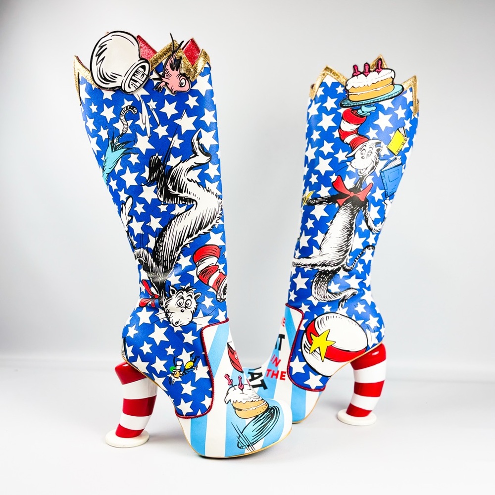 Irregular Choice Dr. Seuss “The Cat in the Hat” Star Print Character Boots